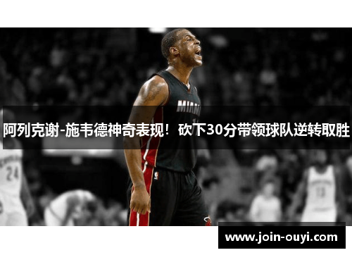 阿列克谢-施韦德神奇表现！砍下30分带领球队逆转取胜